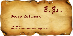 Becze Zsigmond névjegykártya